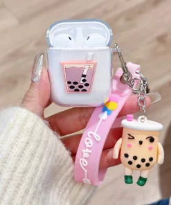SHEIN Funny 1pc Cartoon Bubble Tea Silicone Earphone Protective Cover | جراب ايربودز