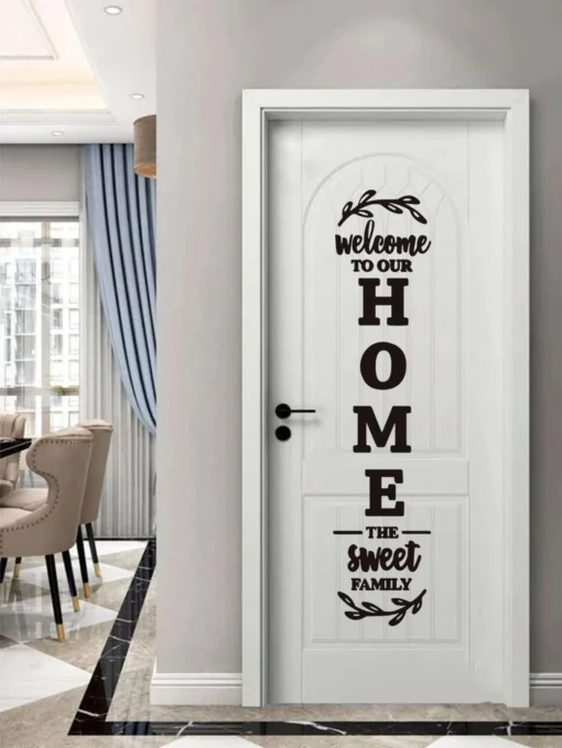 SHEIN Letter Graphic Wall Sticker, Black Adhesive Wall Art Decal For Home