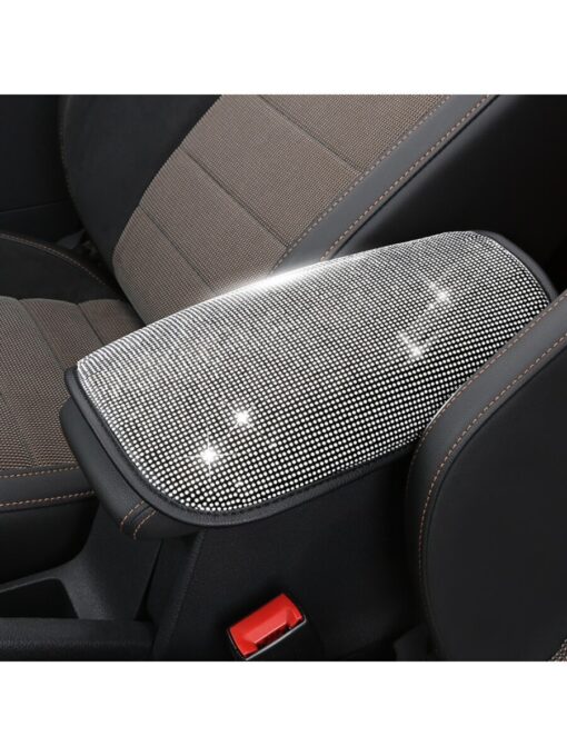 SHEIN Rhinestone Decor Car Armrest Pad