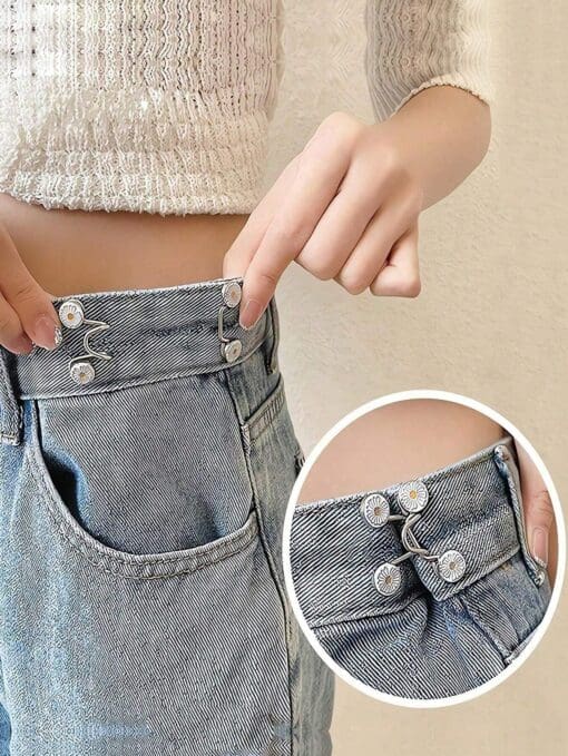 SHEIN 1 Pack Adjustable Waistband Buckle Waist Sewing-Free Detachable Jeans Waist