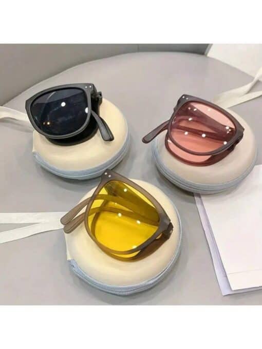 SHEIN Square Foldable Fashion Glasses Aesthetic Shades
