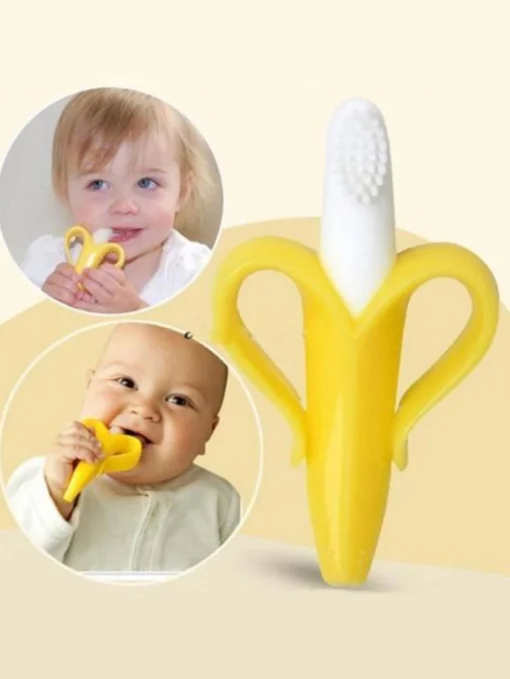 SHEIN 1pc Baby Silicone Training Toothbrush | فرشاة تدريب الأسنان السيليكون للرضع بشكل موز