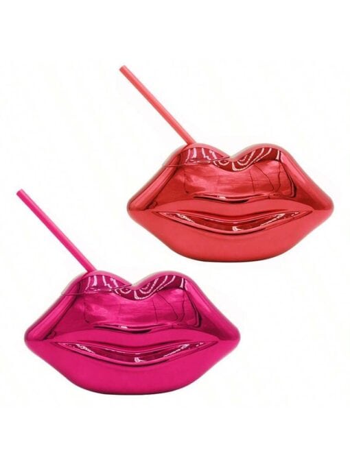 SHEIN 1pc Lip Shaped Disco Party Creative Retro Drinking Straw Cup