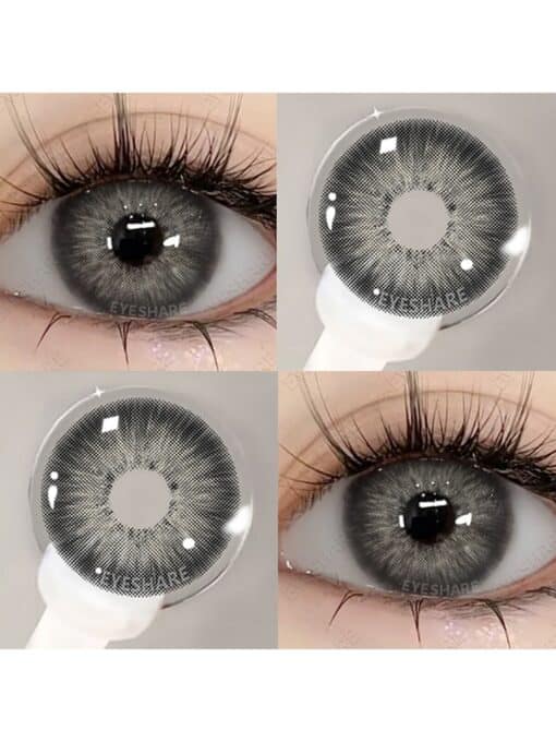 SHEIN 1 Pair Purple Gray Colored Contact Lenses Eye Makeup 14.2mm Yearly Use