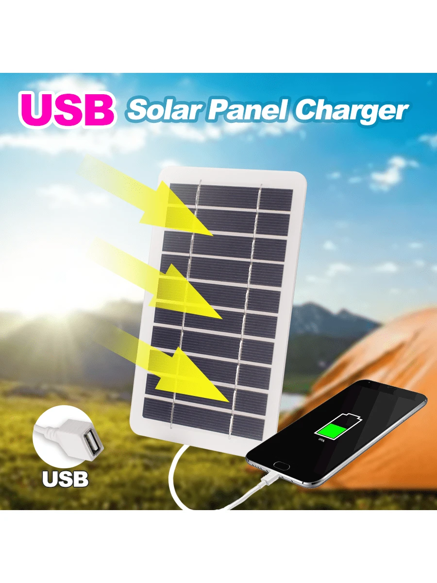SHEIN 1pc 5V2W Solar Powered USB Charger