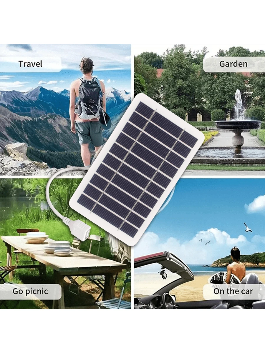 SHEIN 1pc 5V2W Solar Powered USB Charger - الصورة 4