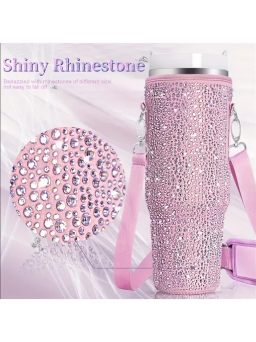 SHEIN 1pc Bling Water Bottle Carrier Bag| كفر كوبايات