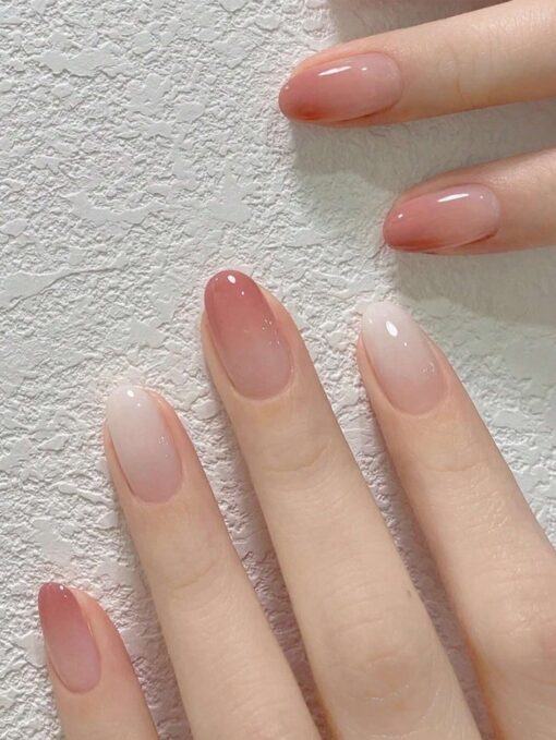 SHEIN 24 Pieces Of Press On Nails Short Square Gradient