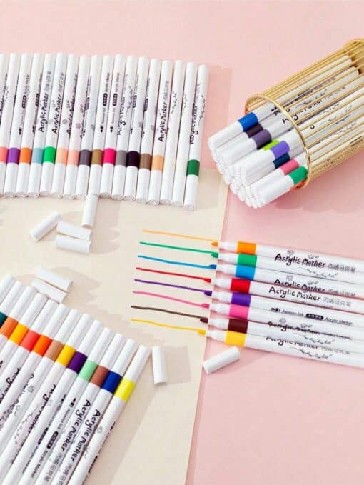 SHEIN 24 Colors Acrylic Paint Marker Set