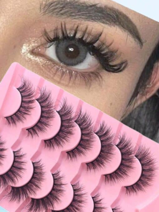 SHEIN 7Pairs False Lashes 3D Mink Lashes Fluffy Dramatic