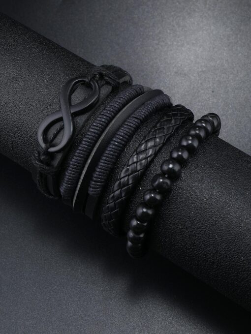 SHEIN Men Infinity Symbol Decor Bracelet Poly Urethane