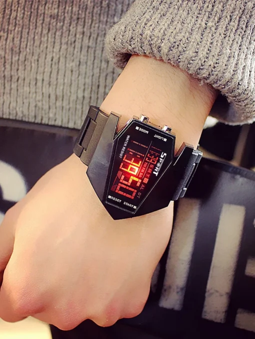 SHEIN Men Structured LED Display Electronic Watch
