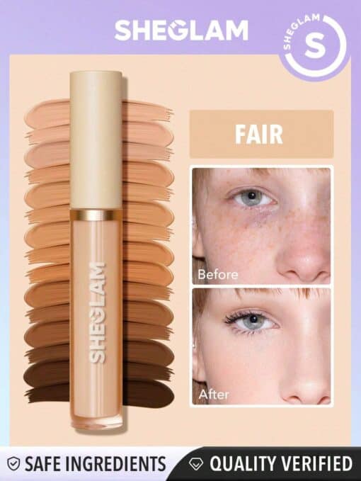 SHEGLAM Like Magic 12Hr Full Coverage Concealer-Fair Matte Liquid Concealer Long Lasting Brightening Color Corrector