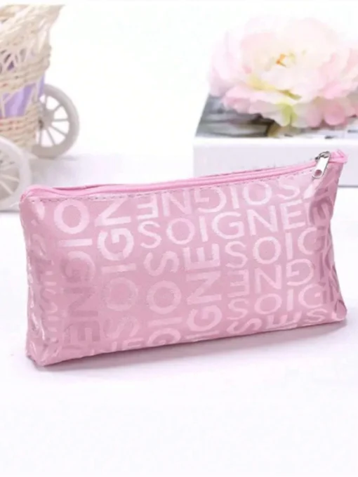 SHEIN Simple Style Cosmetic Bag With Letter Print