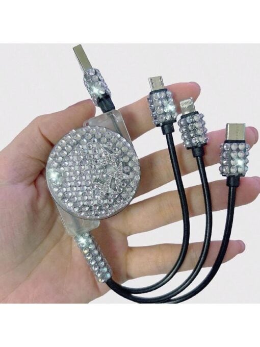 SHEIN Star Diamond Design 3-In-1 Data Cable