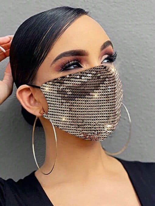 SHEIN Summer Sequined Mask Breathable Dustproof Thin Mask