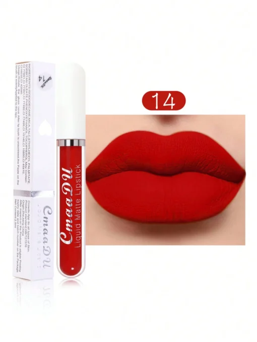 SHEIN Waterproof Long-lasting Matte Lip Gloss (14 RED )