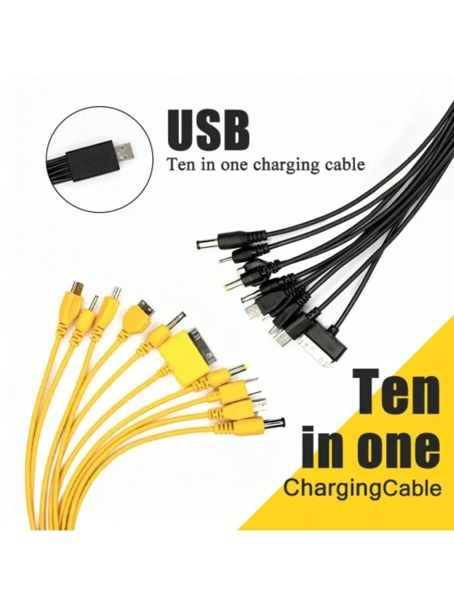 SHEIN 10-In-1 Multifunctional High-Quality Durable Charging Cable (yellow)
