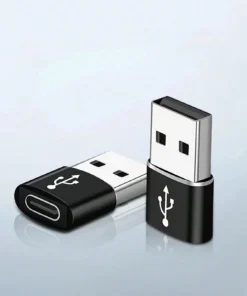 SHEIN 1pc Aluminum Alloy Usb To Type-c Adapter BLACK  | محول وصلة USB الي type c