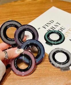 SHEIN 1pc Fashionable Minimalist Glitter Phone Holder Adhesive Foldable Magnetic Wireless Charging Phone Case