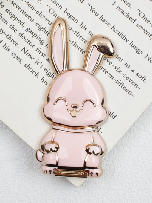 SHEIN 1pc Plating Rabbit Back Adhesive Foldable Stand Slouchy Phone Holder