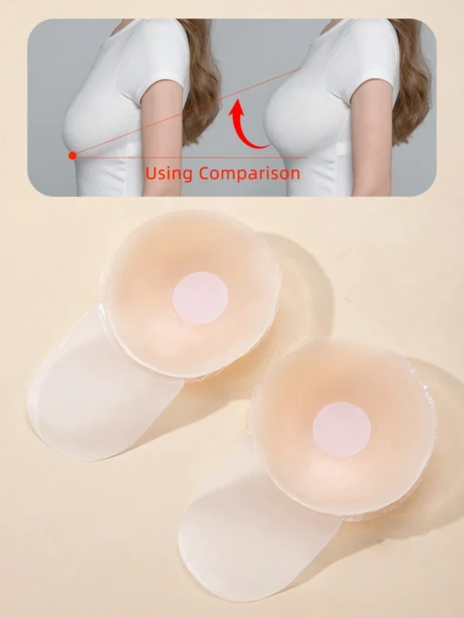 SHEIN 2pcs Round Shape Liquid Silicone Reusable Nipple Covers