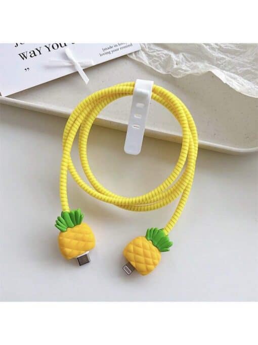 SHEIN 4-Piece Set 1.4m Colorful Cable Protector ( Pineapple)