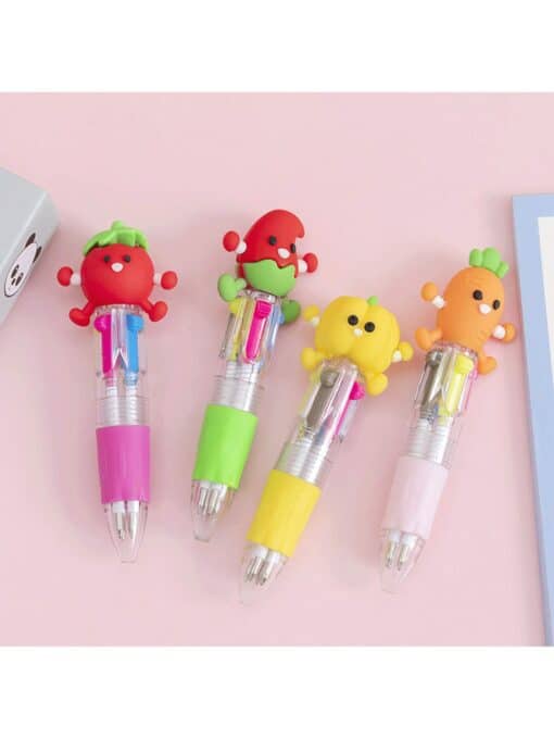 SHEIN 1pcs Cute Cartoon Character Cap Ball Pens( fruits )