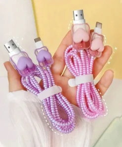 SHEIN 4pcs Set Fashionable Heart-Shaped Charging Cable Protectors