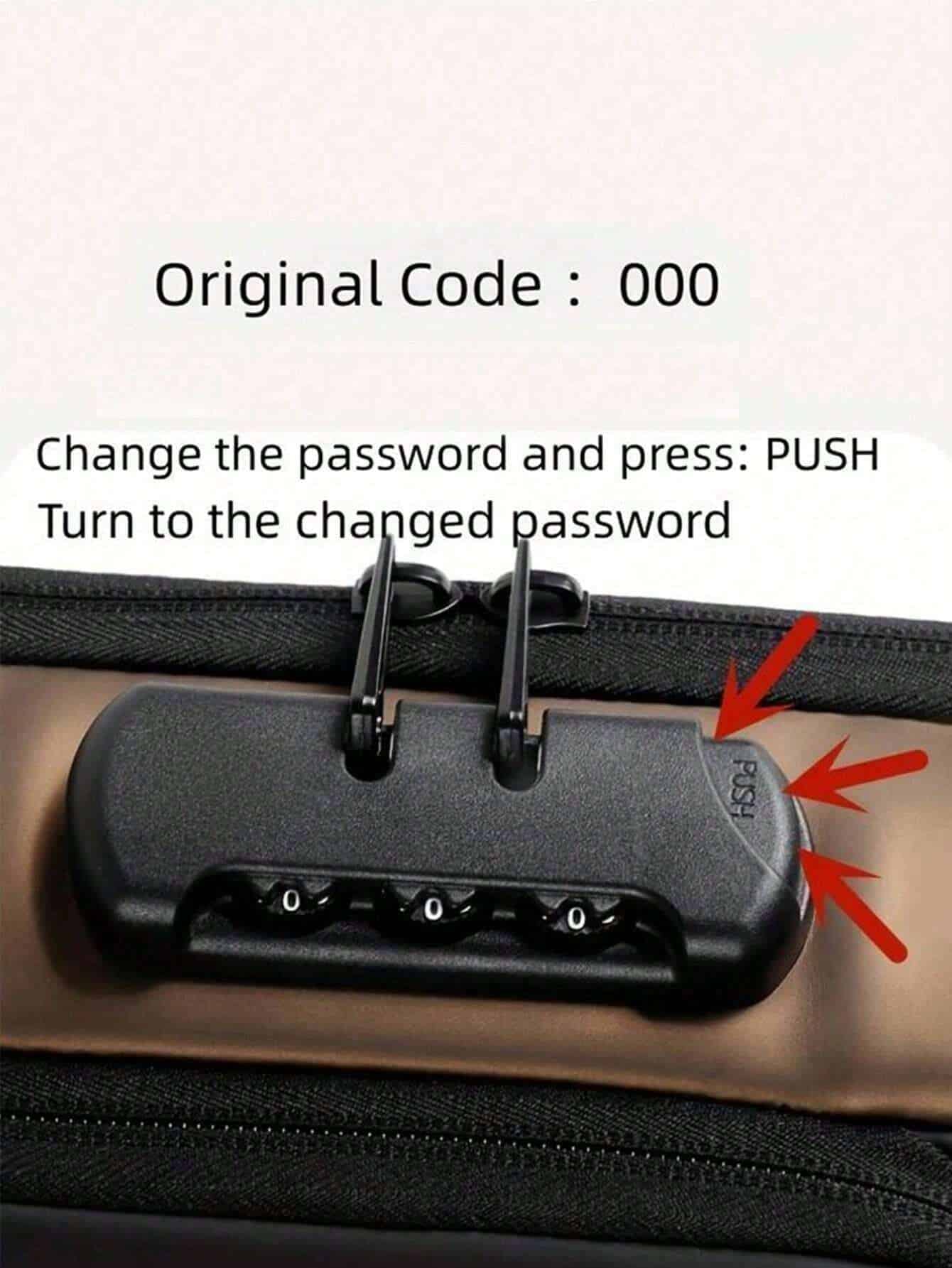SHEIN Anti-Theft Password Lock Men's Chest Bag - الصورة 4