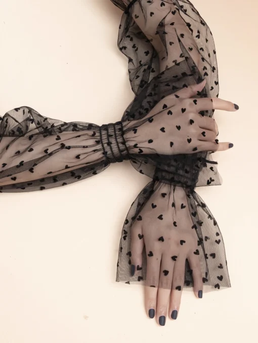 SHEIN Boho 1pc Heart Pattern Flounce Cuff Arm Sleeves Evening Party Accessories