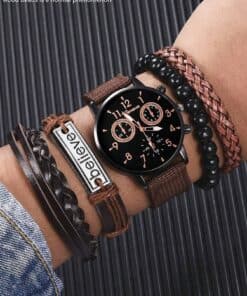 SHEIN Men Watch 5pcs/Set Men's Casual Quartz Watch