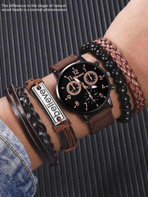 SHEIN Men Watch 5pcs/Set Men's Casual Quartz Watch