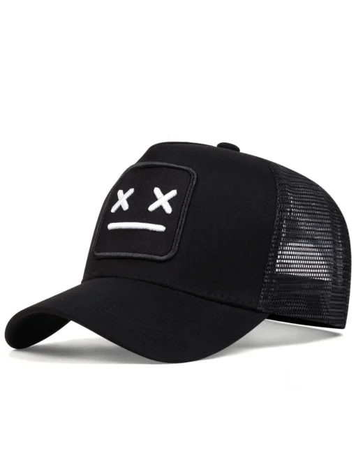 SHEIN 1pc Men's Embroidered Smiling Face Baseball Cap