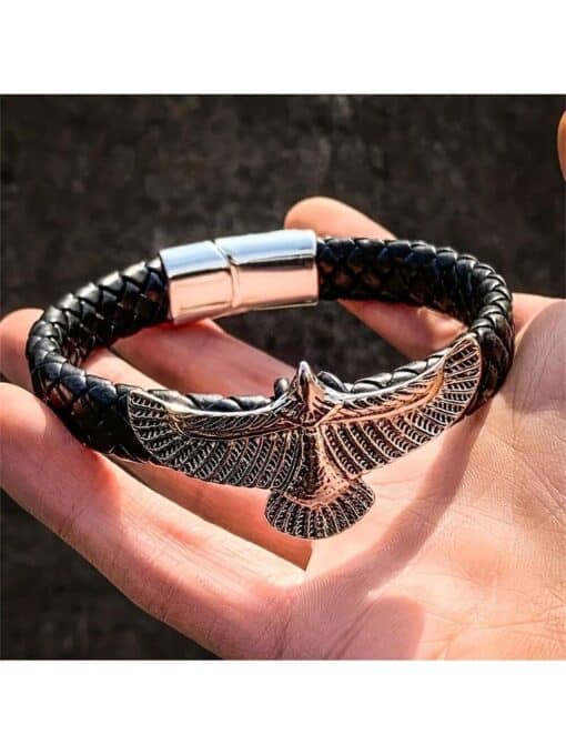 SHEIN SeuSuk 1pc New Fashionable Braided Leather Flying Eagle