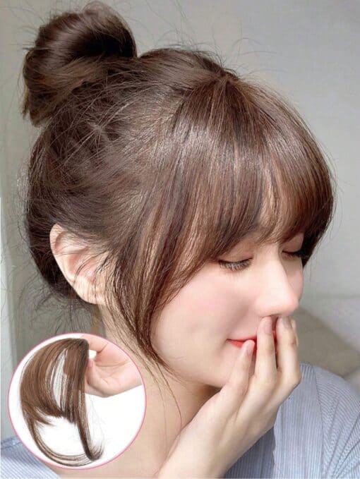 SHEIN Women's Cute Bangs Clip On Hair Extension Natural
