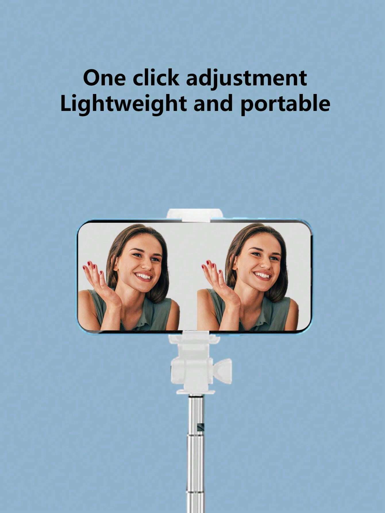 SHEIN 1pc Black Anti-Shake Selfie Stick With Tripod & Extended Arms - الصورة 3