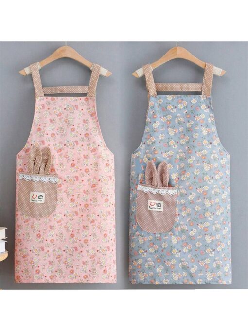 SHEIN 1pc, Cute Strap Canvas Apron( Yellow )
