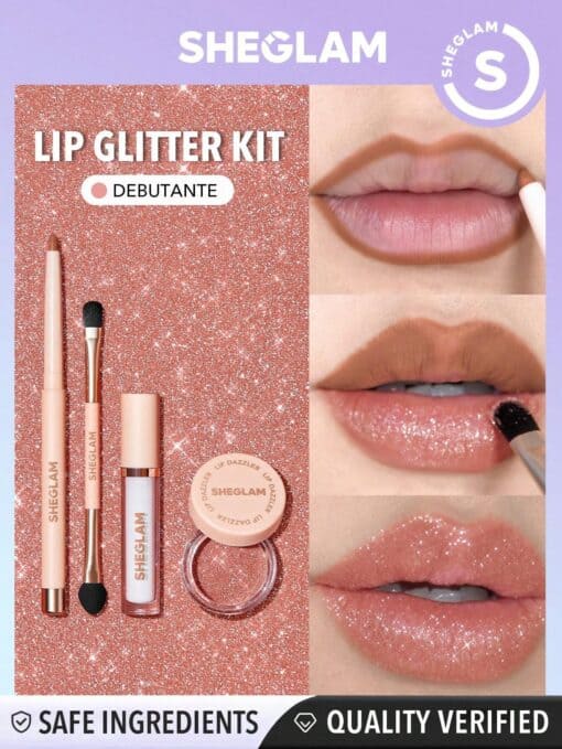 SHEGLAM Lip Dazzler Glitter Kit-Debutante