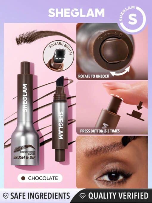 SHEGLAM Brow-Fection Angled Brush & Dip-Chocolate Xmas Christmas Gift Winter Y2K Black Friday