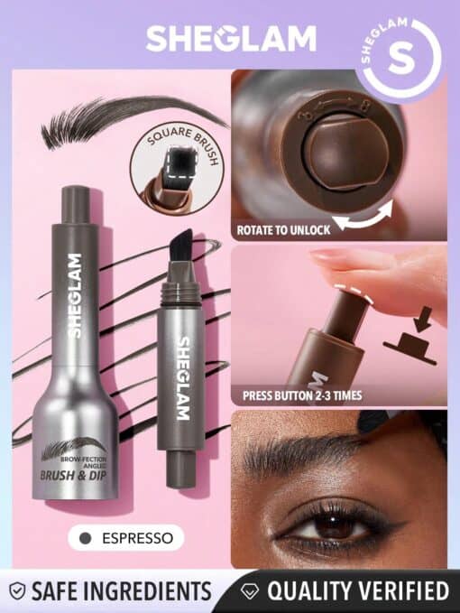 SHEGLAM Brow-Fection Angled Brush & Dip-Espresso Xmas Christmas Gift Winter Y2K Black Friday
