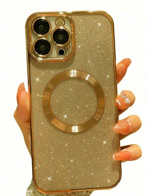 SHEIN Gold Electroplated Magnetic Absorption Phone Case