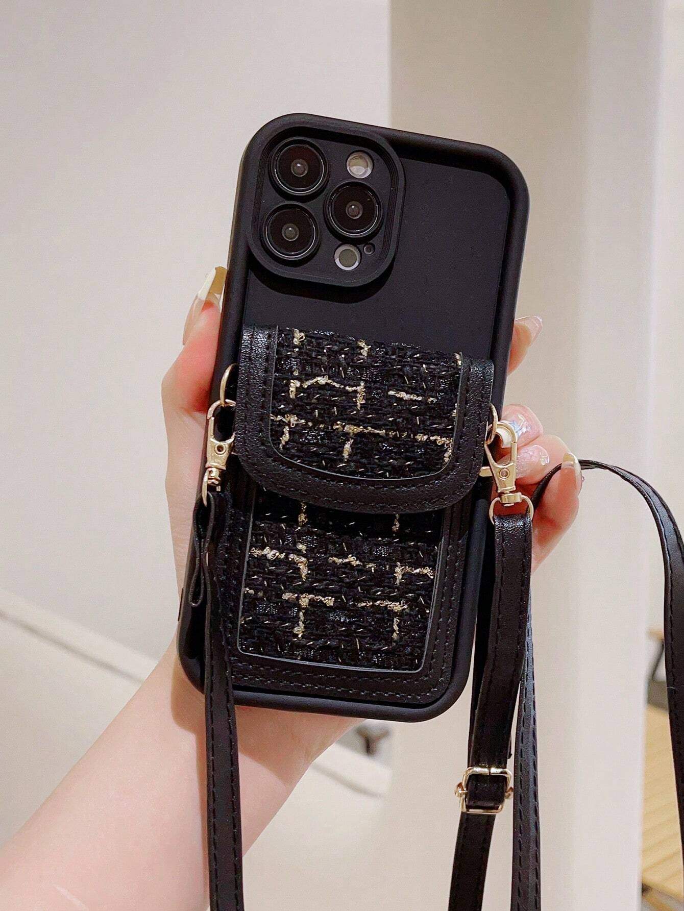 ⁦SHEIN Phone Charm Crossbody Card Case Phone Cover Compatible With IPhone⁩ - الصورة ⁦2⁩