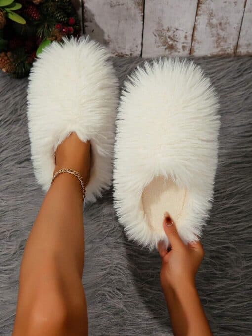 SHEIN Women's Winter New Fashionable Cozy Light-Weight Soft Bottom White