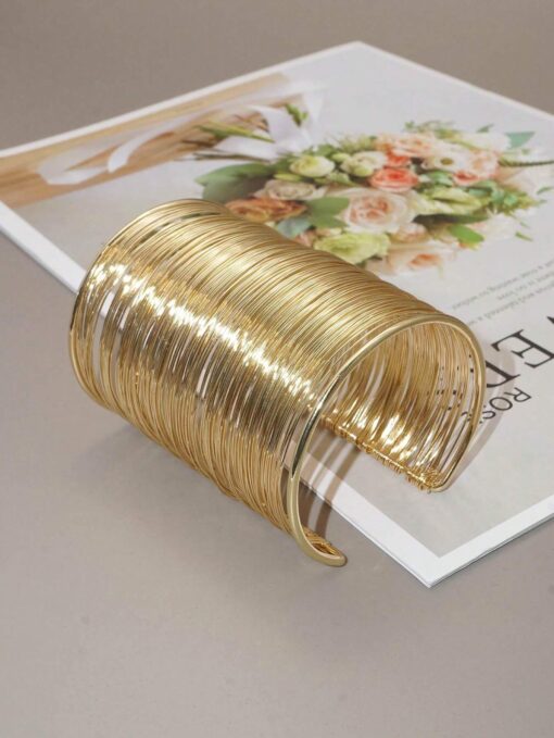 SHEIN Foreign Trade Fashionable Pure Handmade Wrapped Wire Large Bangle