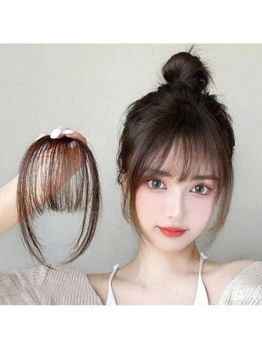 SHEIN 1pc Dark Brown Air Bangs Hair Extension