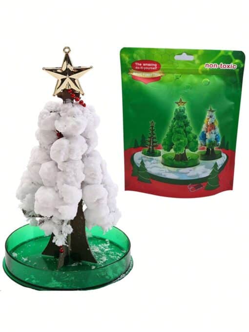 SHEIN 1pc Magic Growing Tree Paper Sakura Crystal Trees Desktop Cherry Blossom Ornaments(White Christmas Tree)