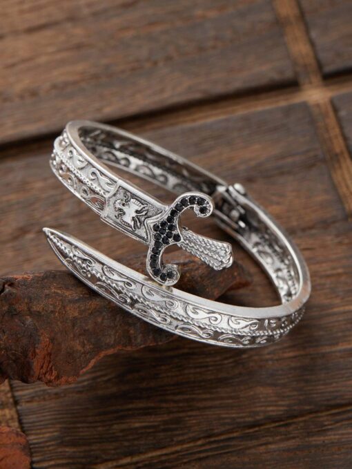 SHEIN 1pc Punk Gothic Geometric Opened Sword Cuff Bangle Bracelet Personality Couple Gift