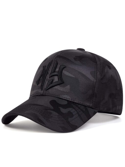 SHEIN 1pc Unisex Letter Embroidered Camo Print Adjustable Casual Baseball Cap