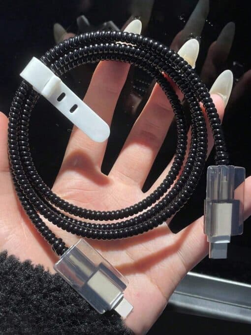 SHEIN 4-Piece Set Of 1.5m Cable Winder (Black)